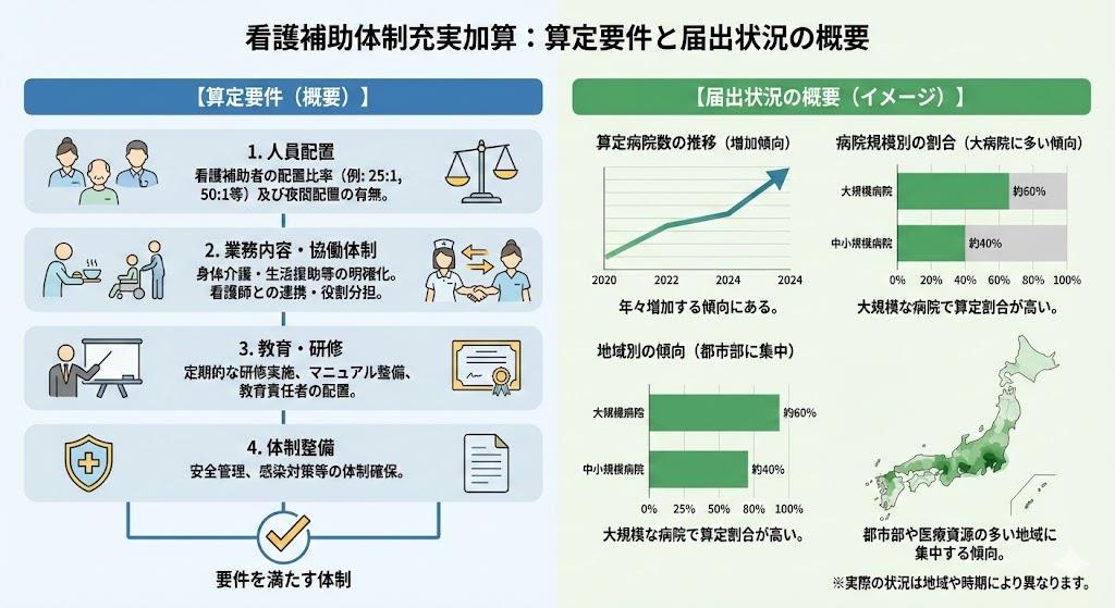 看護補助体制充実加算の算定要件と届出状況