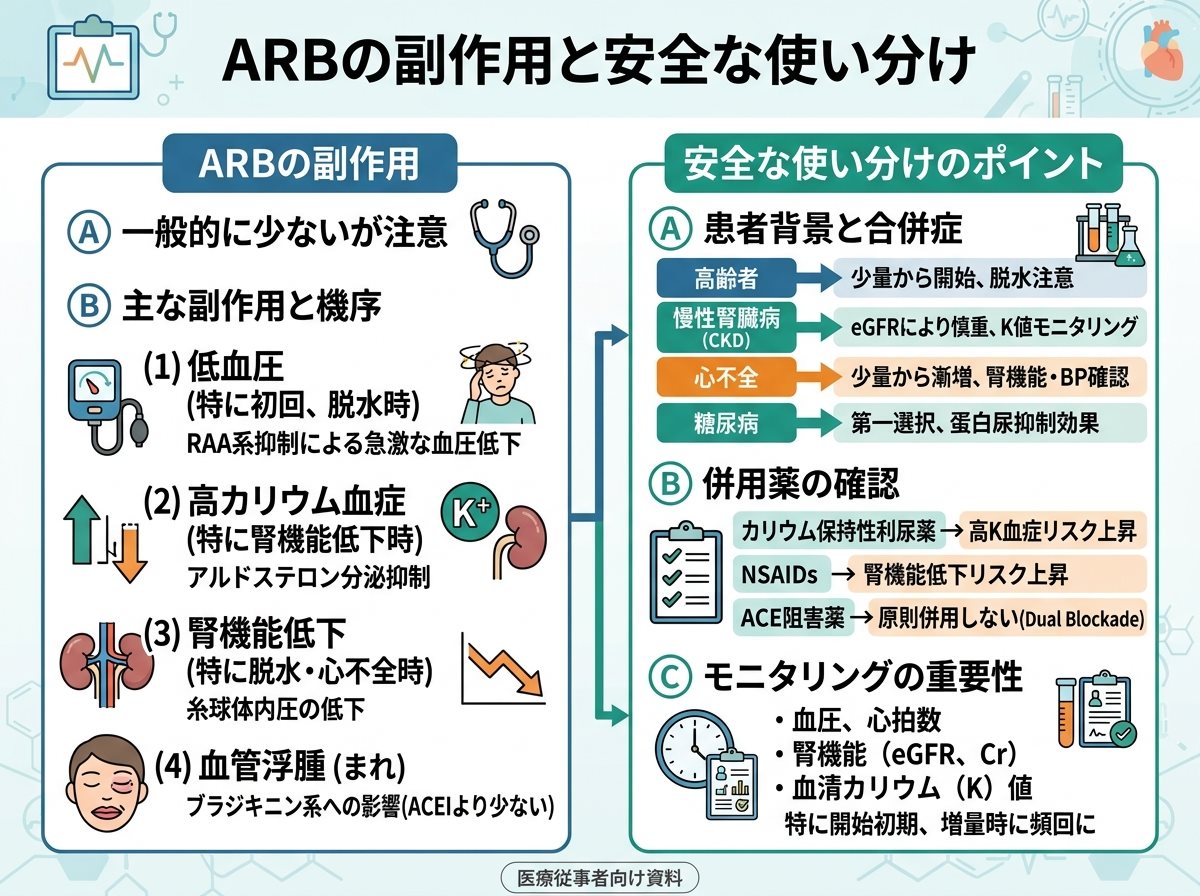 ARBの副作用と安全な使い分け