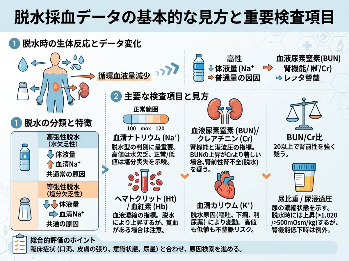 脱水採血データの基本的な見方と重要検査項目