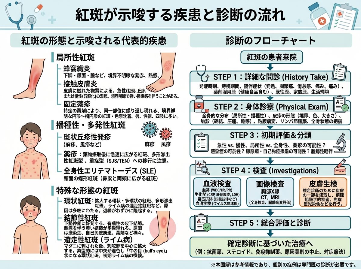 紅斑が示唆する疾患と診断の流れ