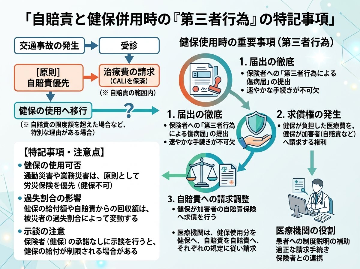 自賠責と健保併用時の「第三者行為」の特記事項