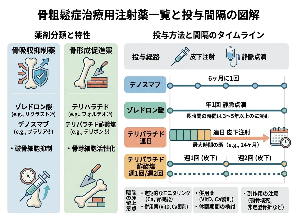 骨粗鬆症薬一覧における副作用と注意点