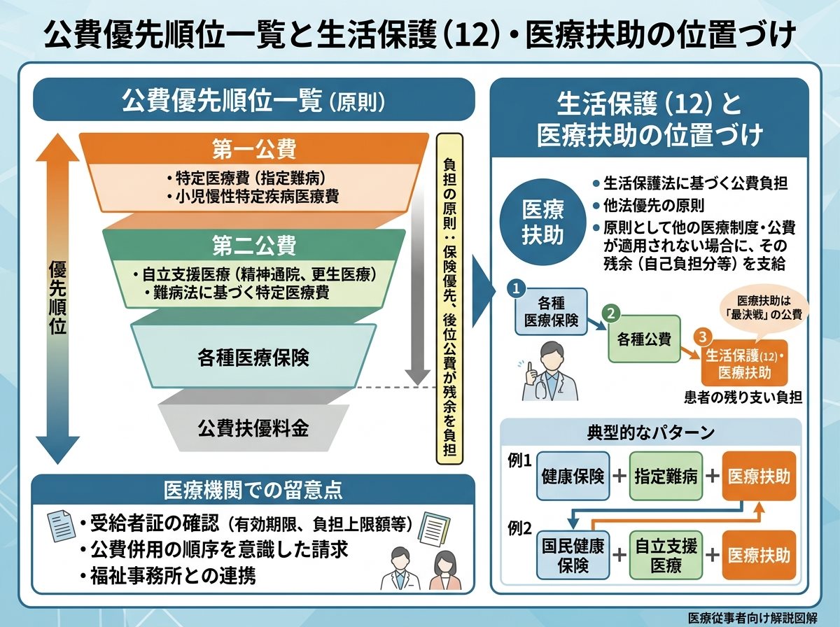 公費優先順位一覧と生活保護（12）・医療扶助の位置づけ