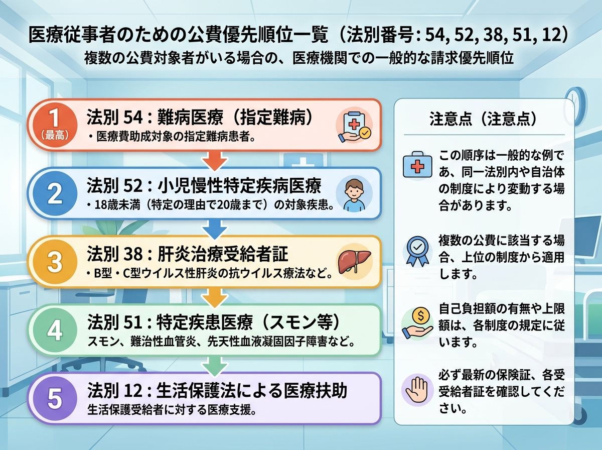 公費優先順位一覧での肝炎（38）・特定疾患（51）の実務注意