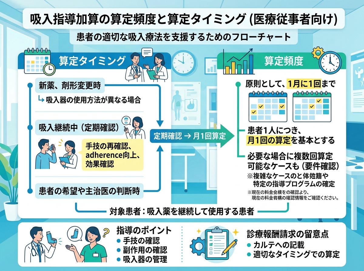 吸入指導加算の算定頻度と算定タイミング