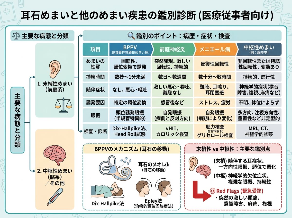 耳石めまいと他のめまい疾患の鑑別