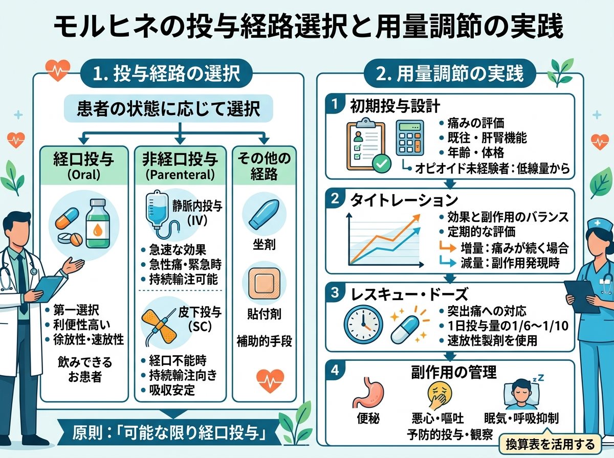 モルヒネの投与経路選択と用量調節の実践