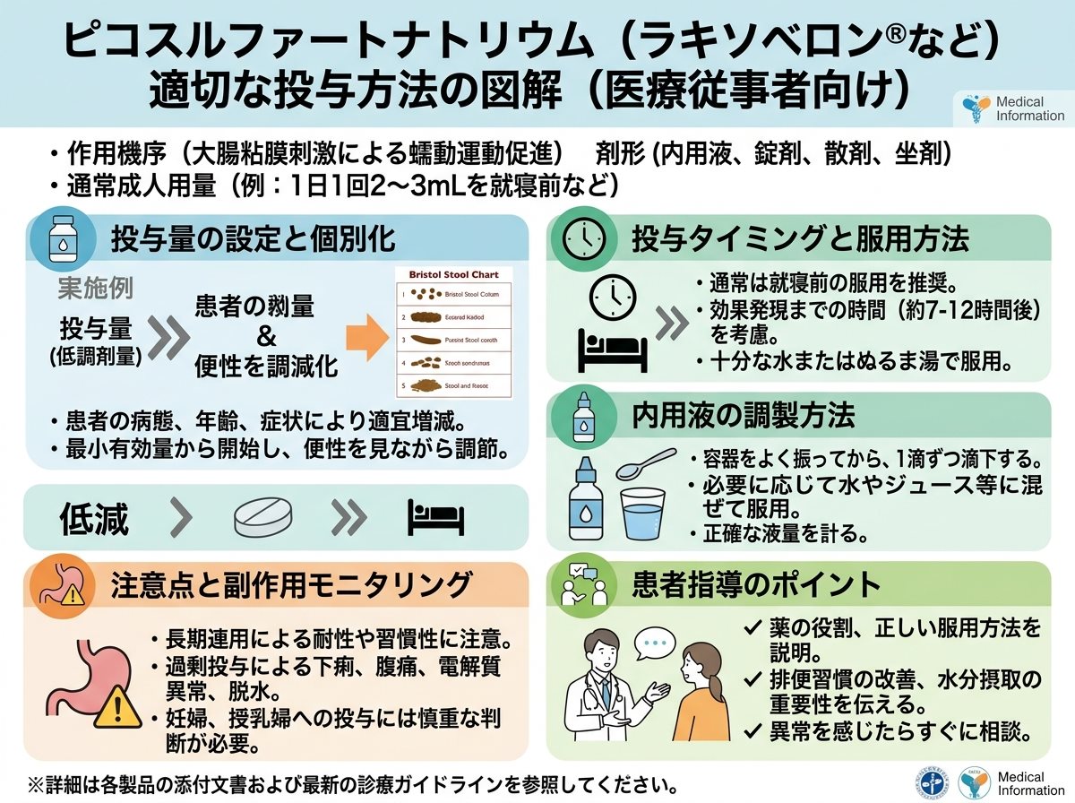 ピコスルファートナトリウム適切な投与方法