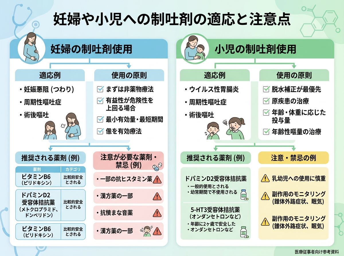 妊婦や小児への制吐剤の適応と注意点