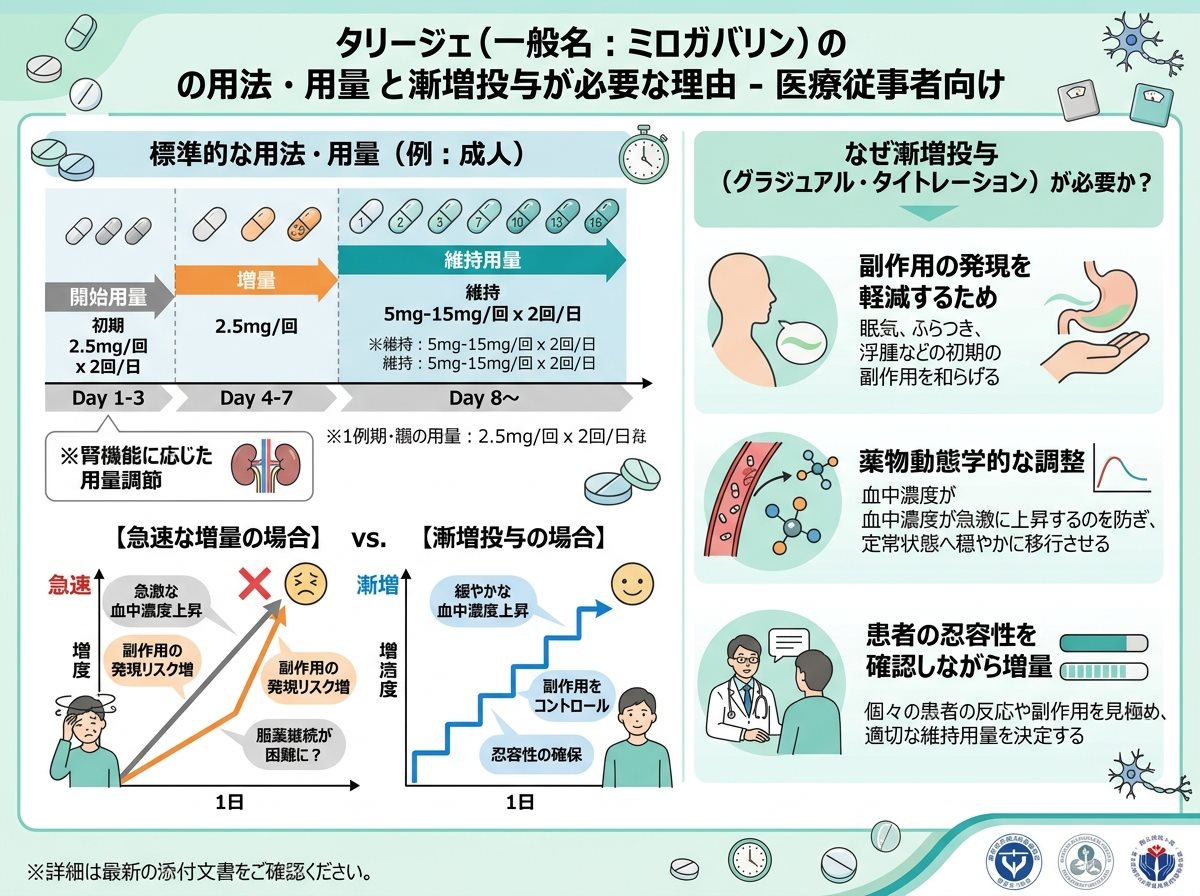 タリージェの用法・用量と漸増投与が必要な理由