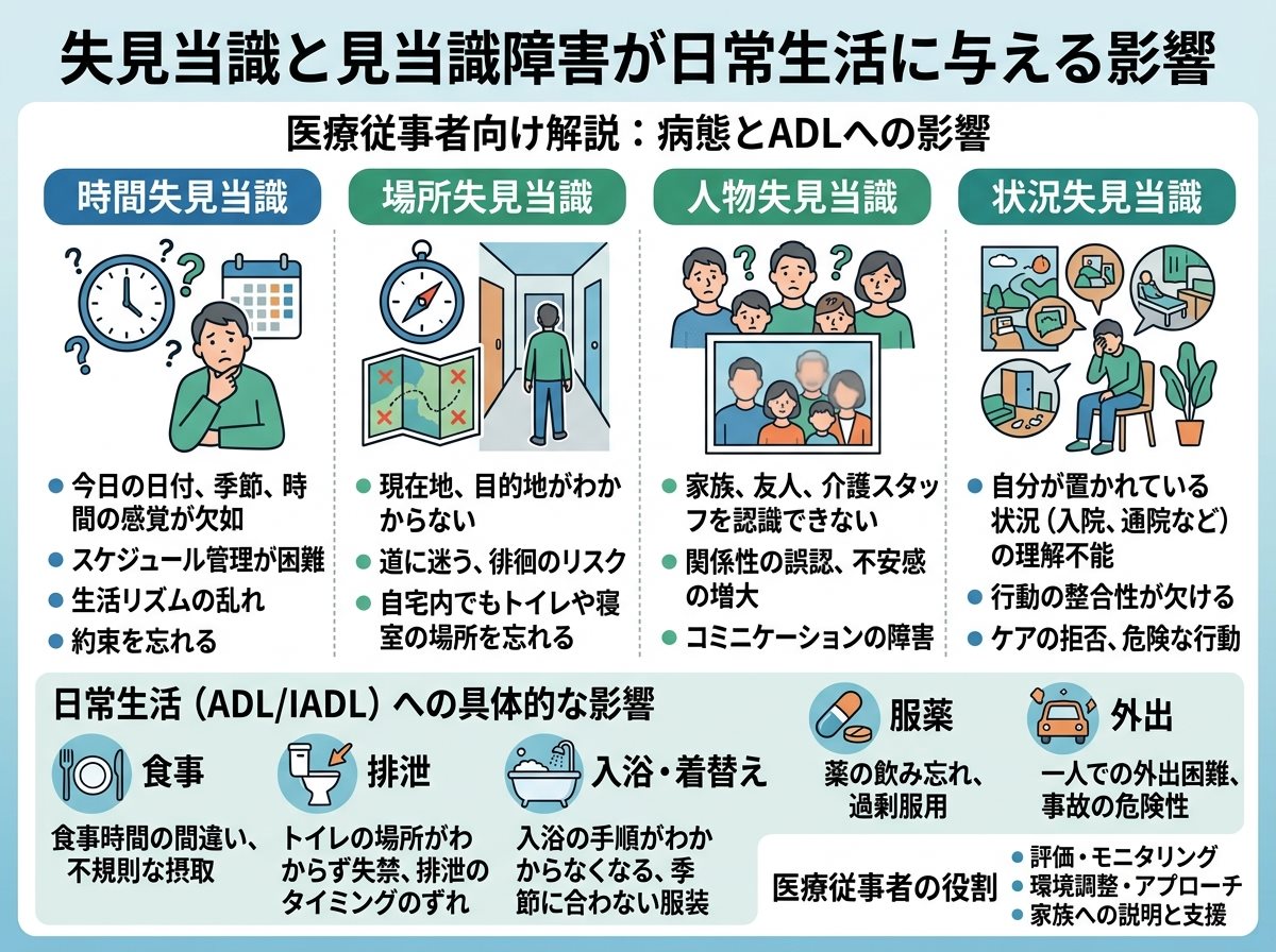 失見当識と見当識障害が日常生活に与える影響