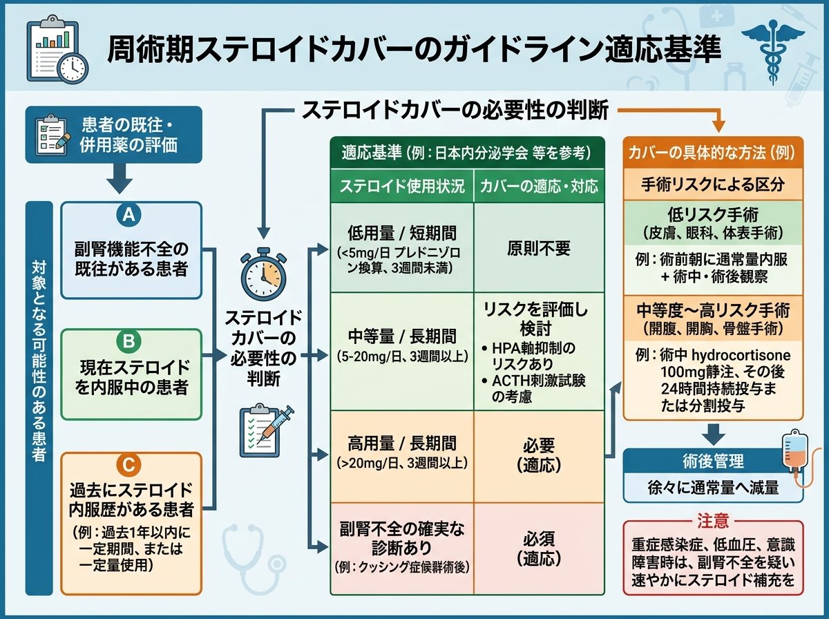 周術期ステロイドカバーのガイドライン適応基準