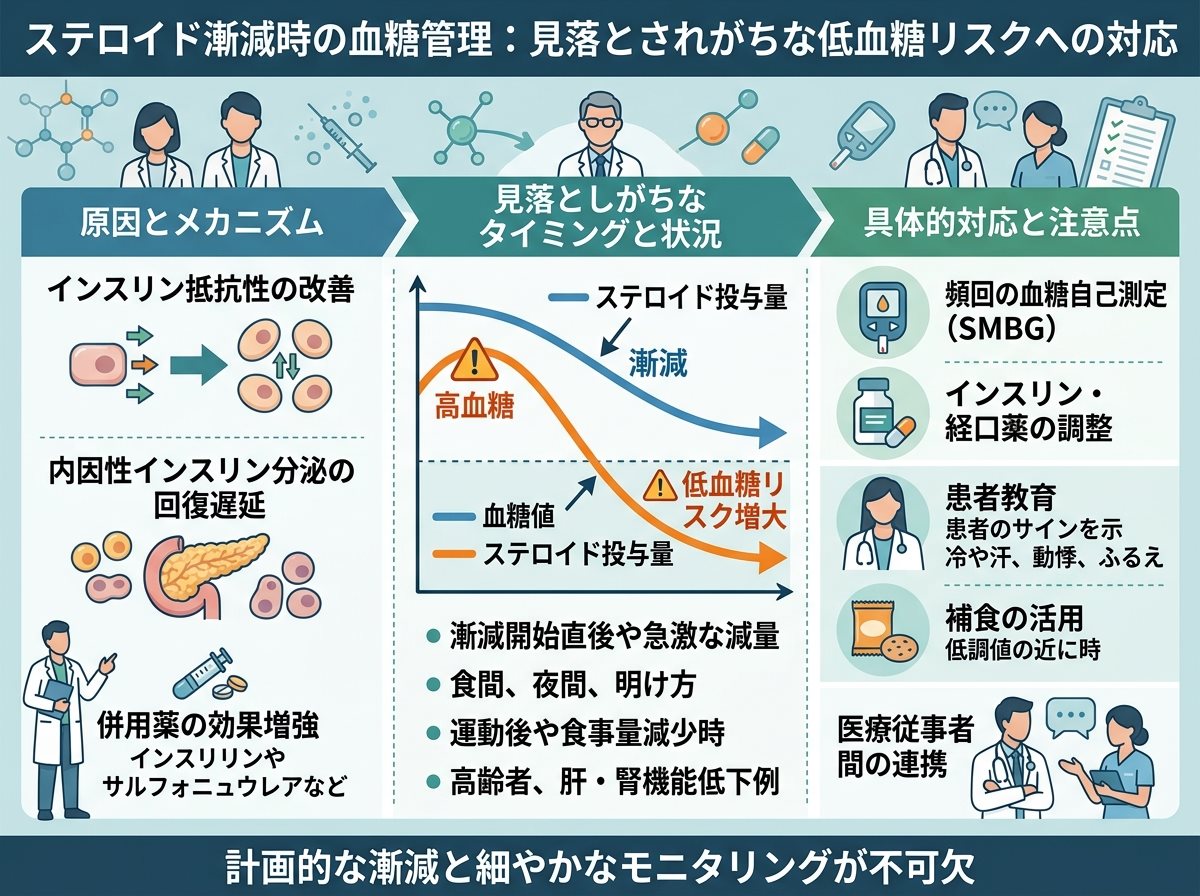 ステロイド漸減時の血糖管理：見落とされがちな低血糖リスクへの対応