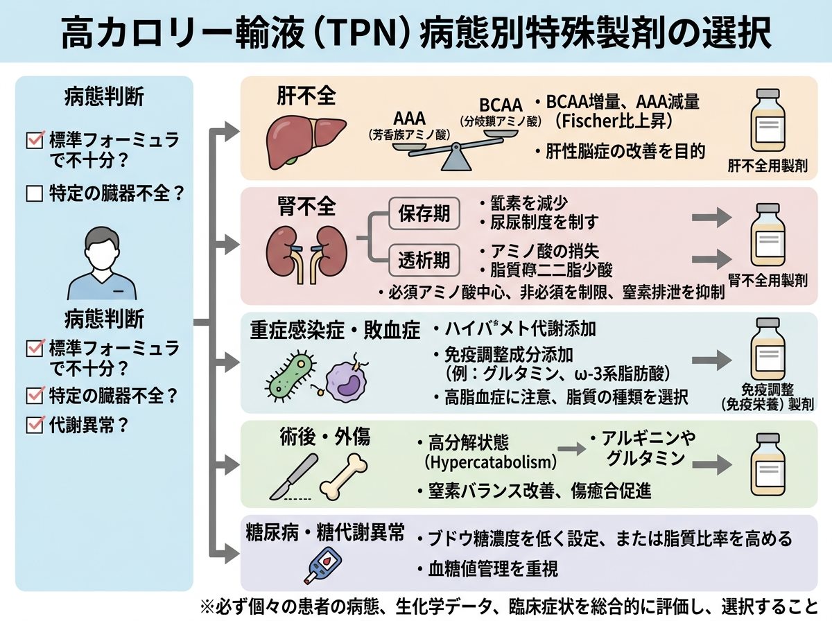 高カロリー輸液病態別特殊製剤の選択
