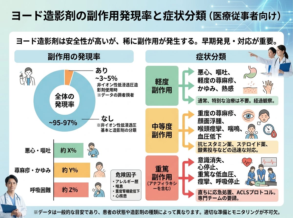 ヨード造影剤の副作用発現率と症状分類