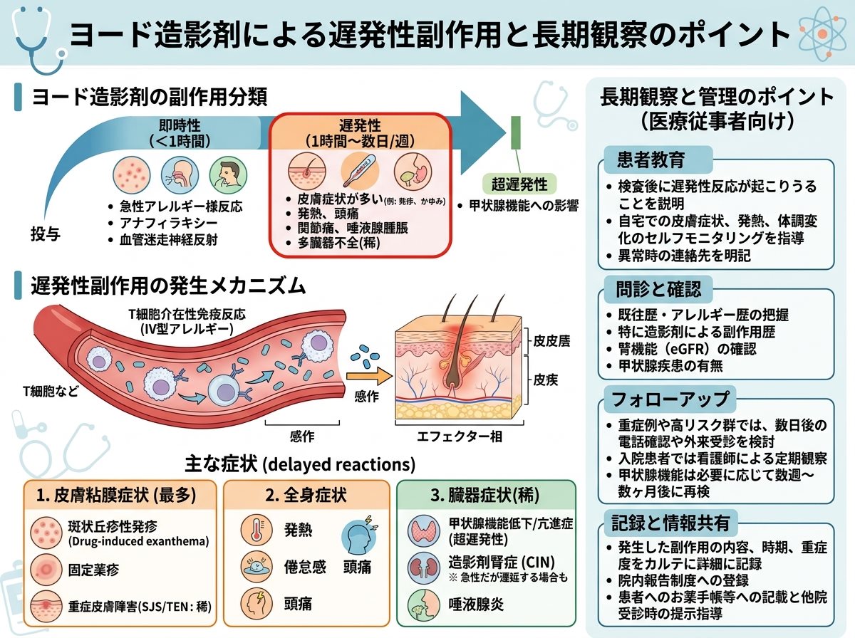 ヨード造影剤による遅発性副作用と長期観察のポイント