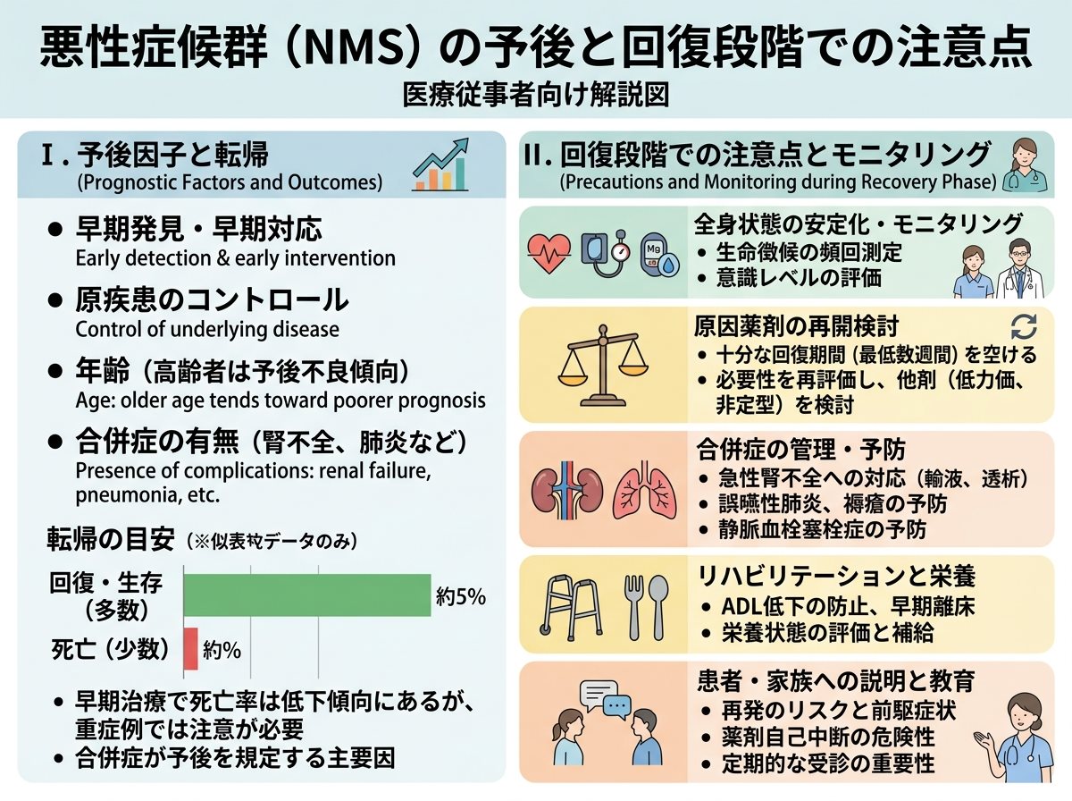悪性症候群の予後と回復段階での注意点