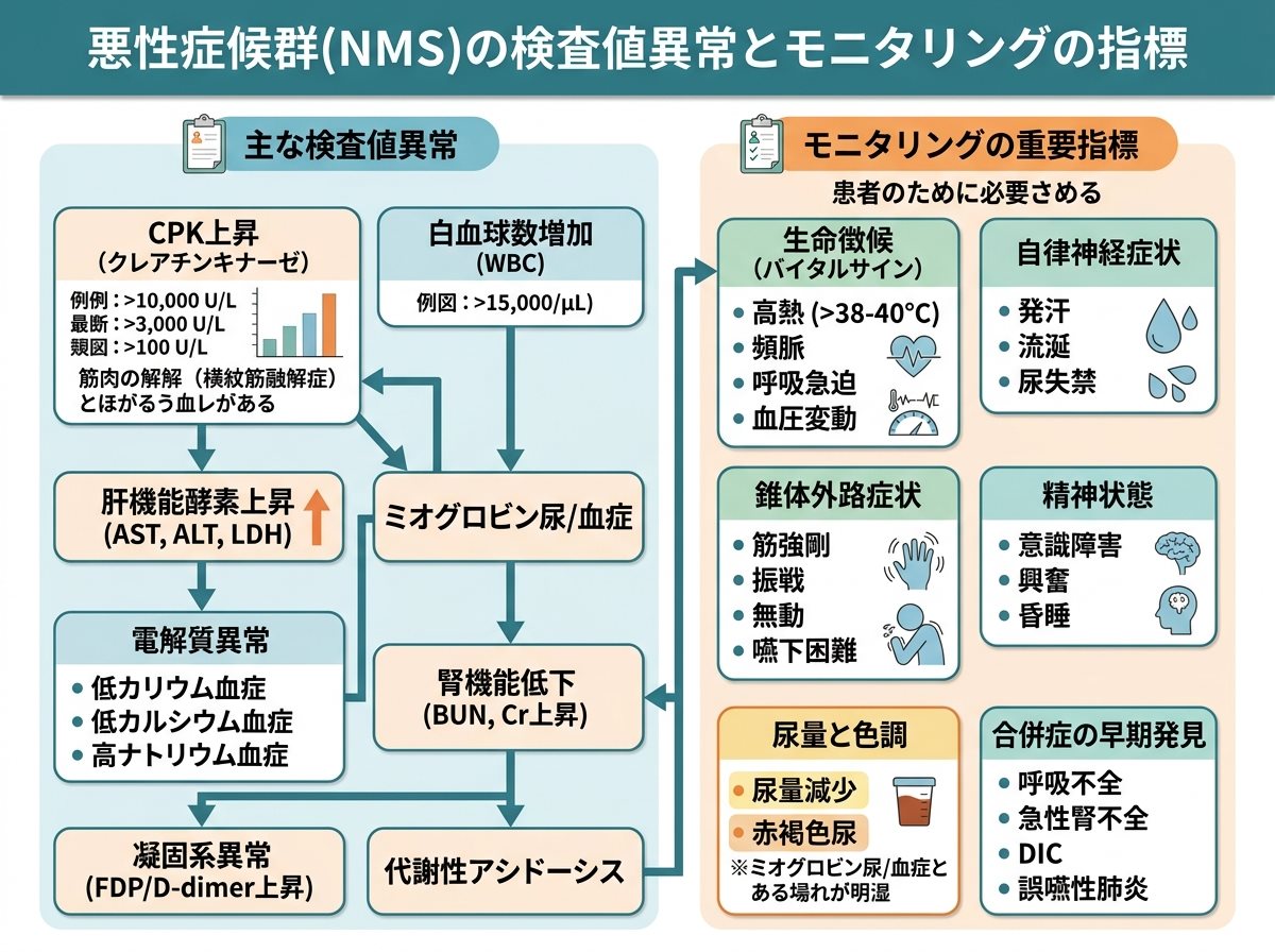 悪性症候群の検査値とモニタリングの指標