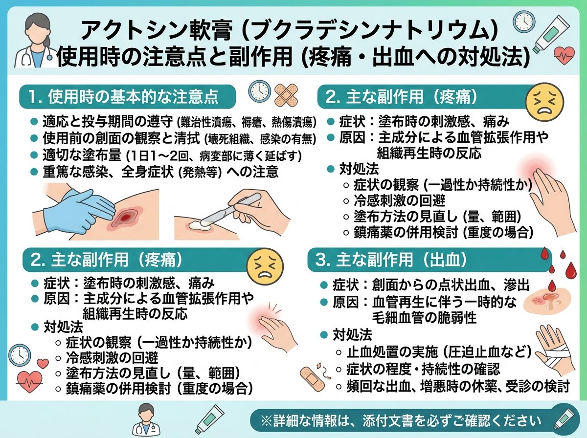 アクトシン軟膏使用時の注意点と副作用（疼痛・出血への対処法）