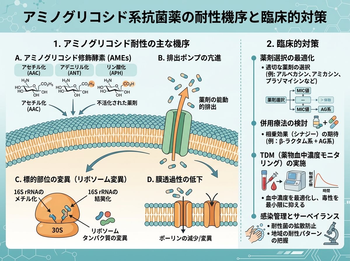 アミノグリコシド系抗菌薬の耐性機序と臨床的対策