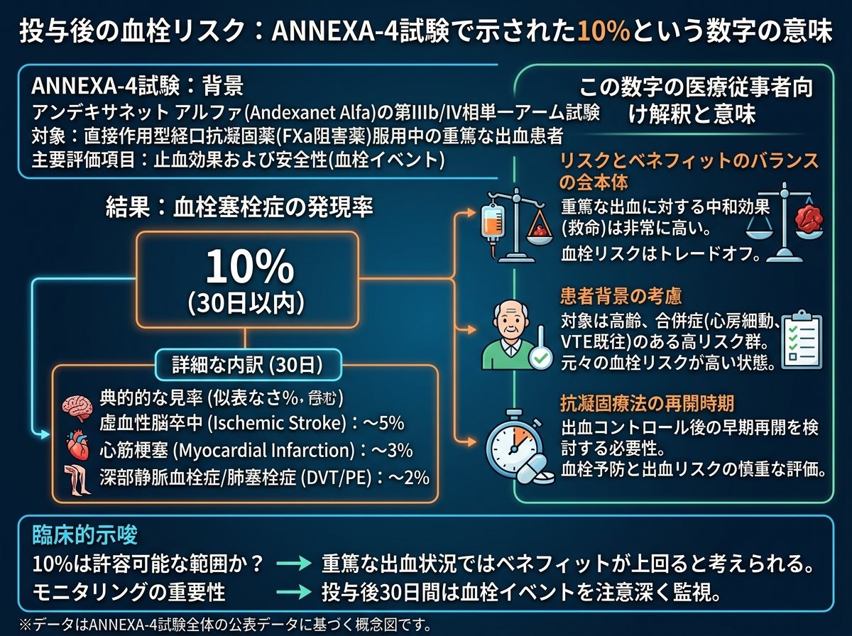 投与後の血栓リスク：ANNEXA-4試験で示された10%という数字の意味