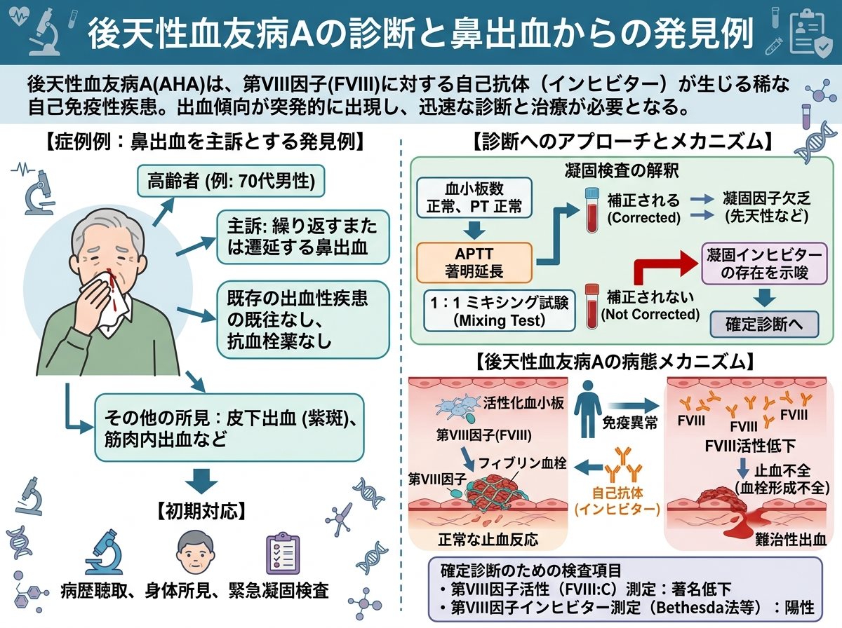 後天性血友病Aの診断と鼻出血からの発見例