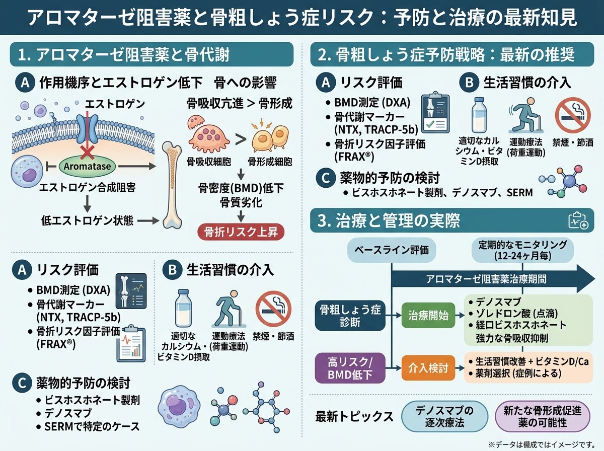 アロマターゼ阻害薬と骨粗しょう症リスク:予防と治療の最新知見