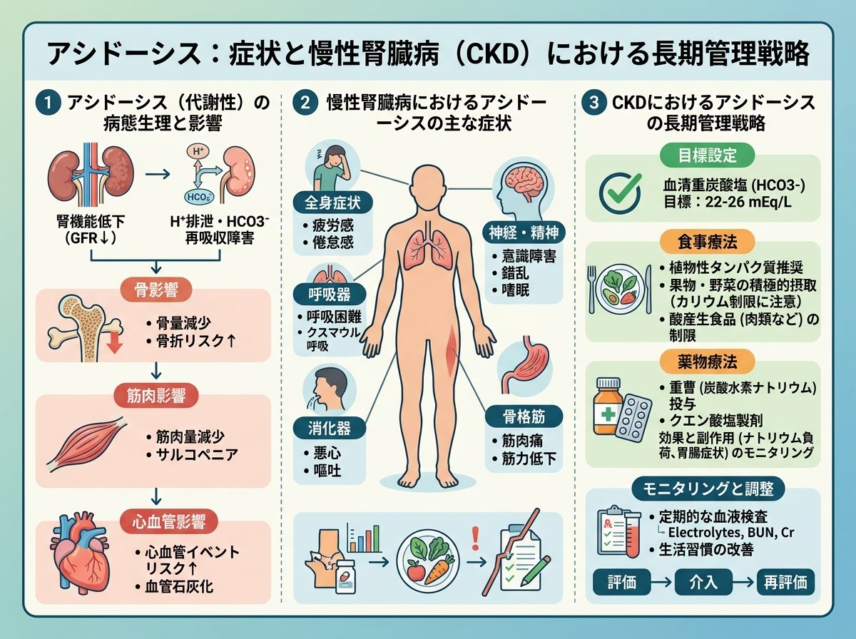 アシドーシス 症状と慢性腎臓病における長期管理戦略