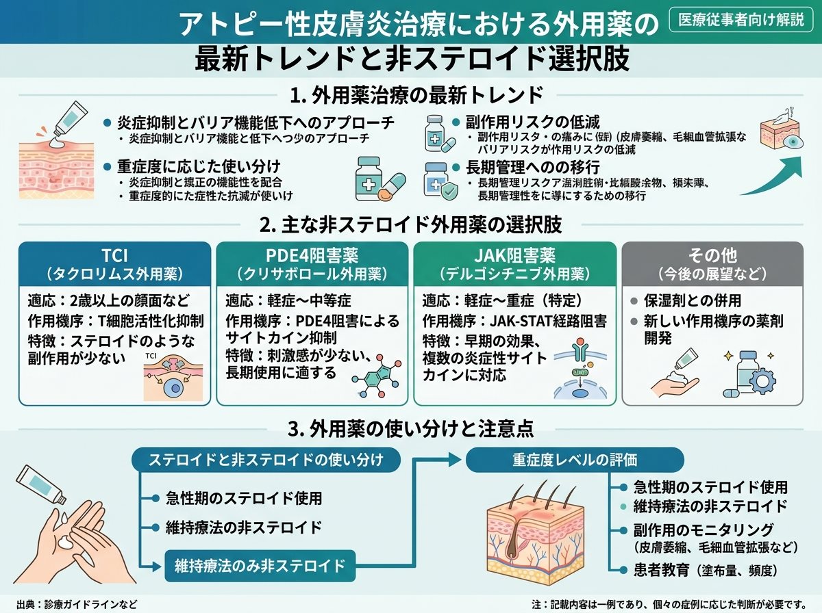 アトピー性皮膚炎治療における外用薬の最新トレンドと非ステロイド選択肢