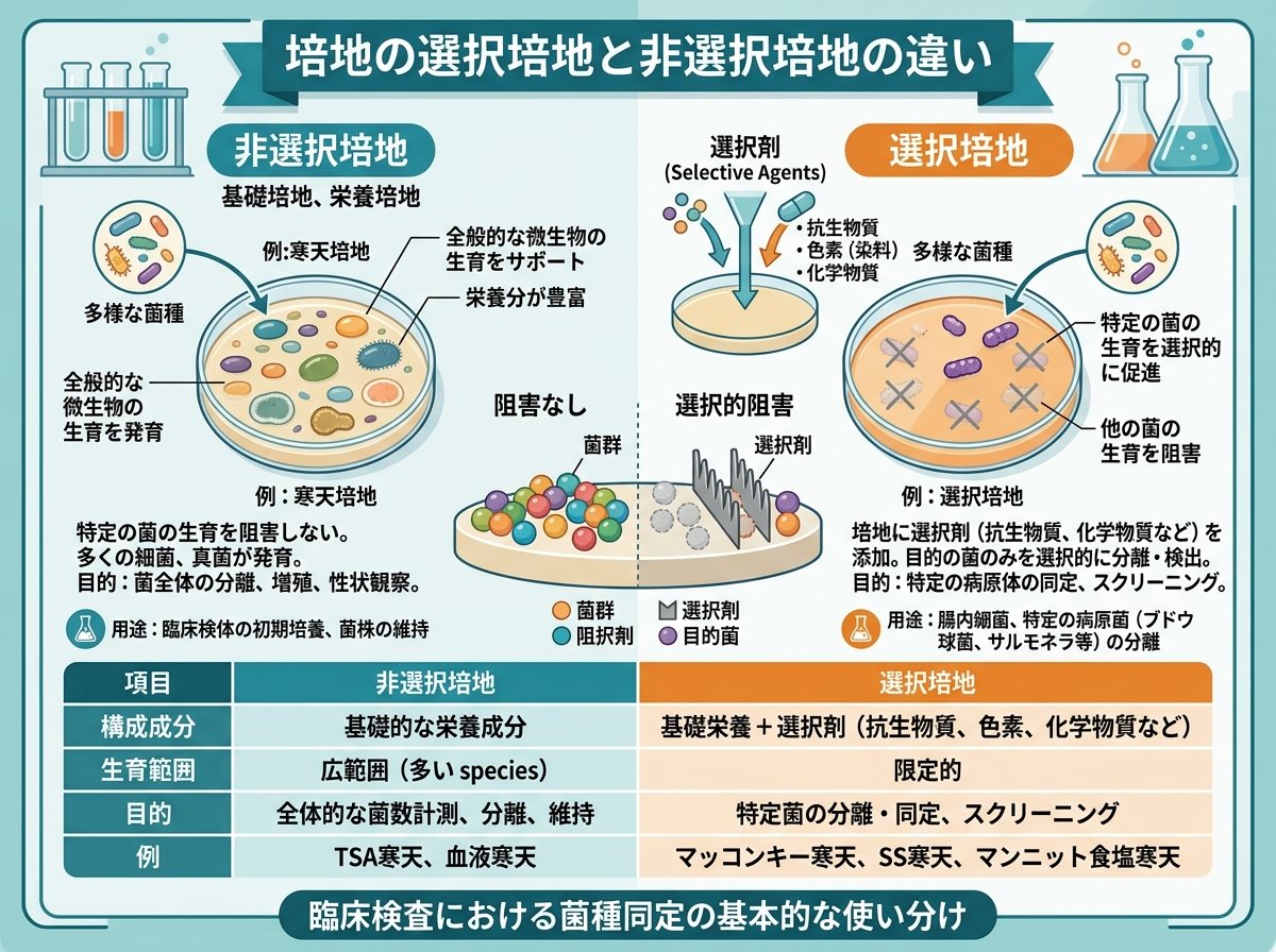 培地の選択培地と非選択培地の違い