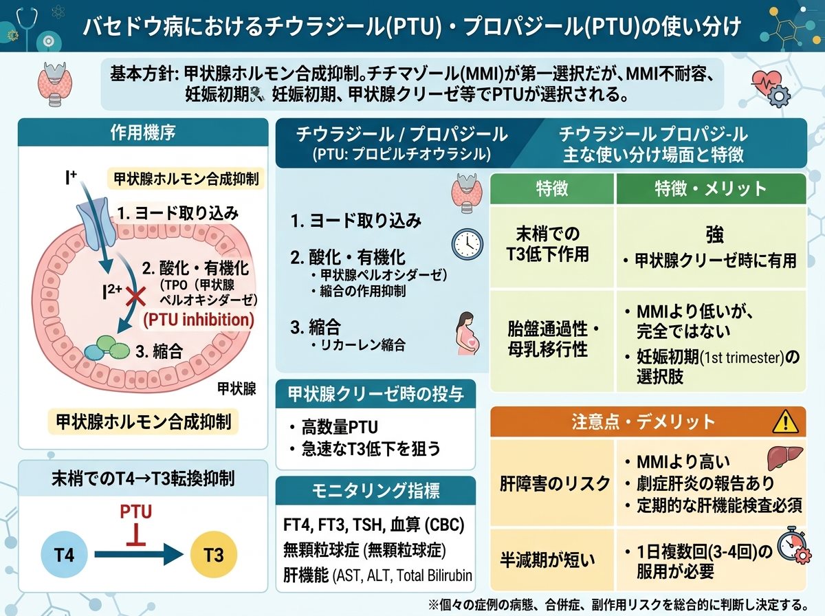 バセドウ病チウラジール・プロパジールの使い分け
