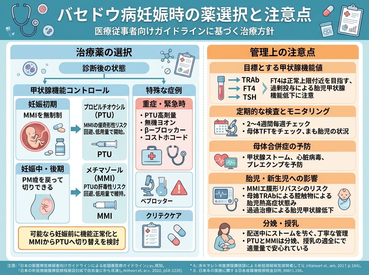 バセドウ病妊娠時の薬選択と注意点