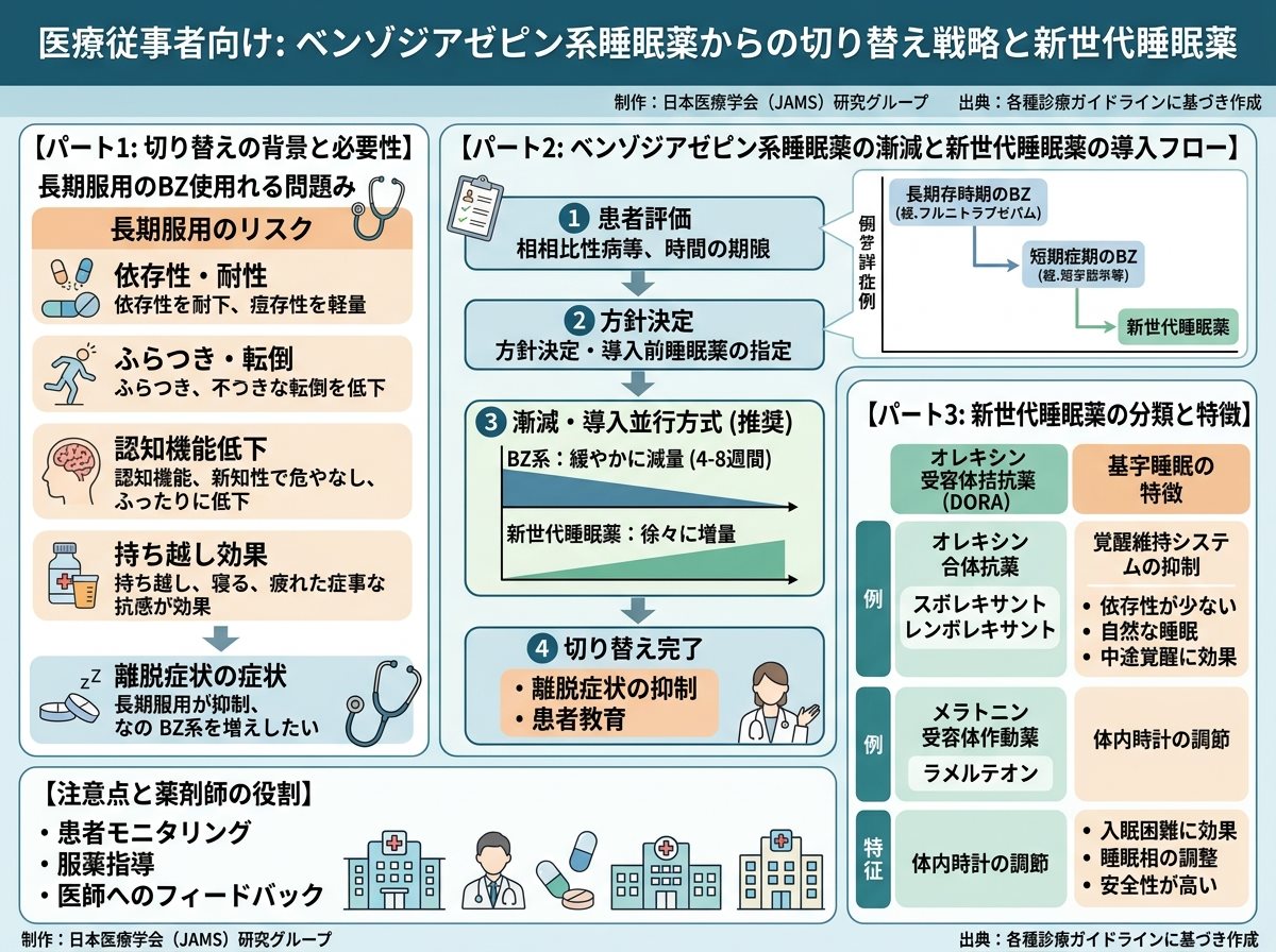 ベンゾジアゼピン系睡眠薬からの切り替え戦略と新世代睡眠薬