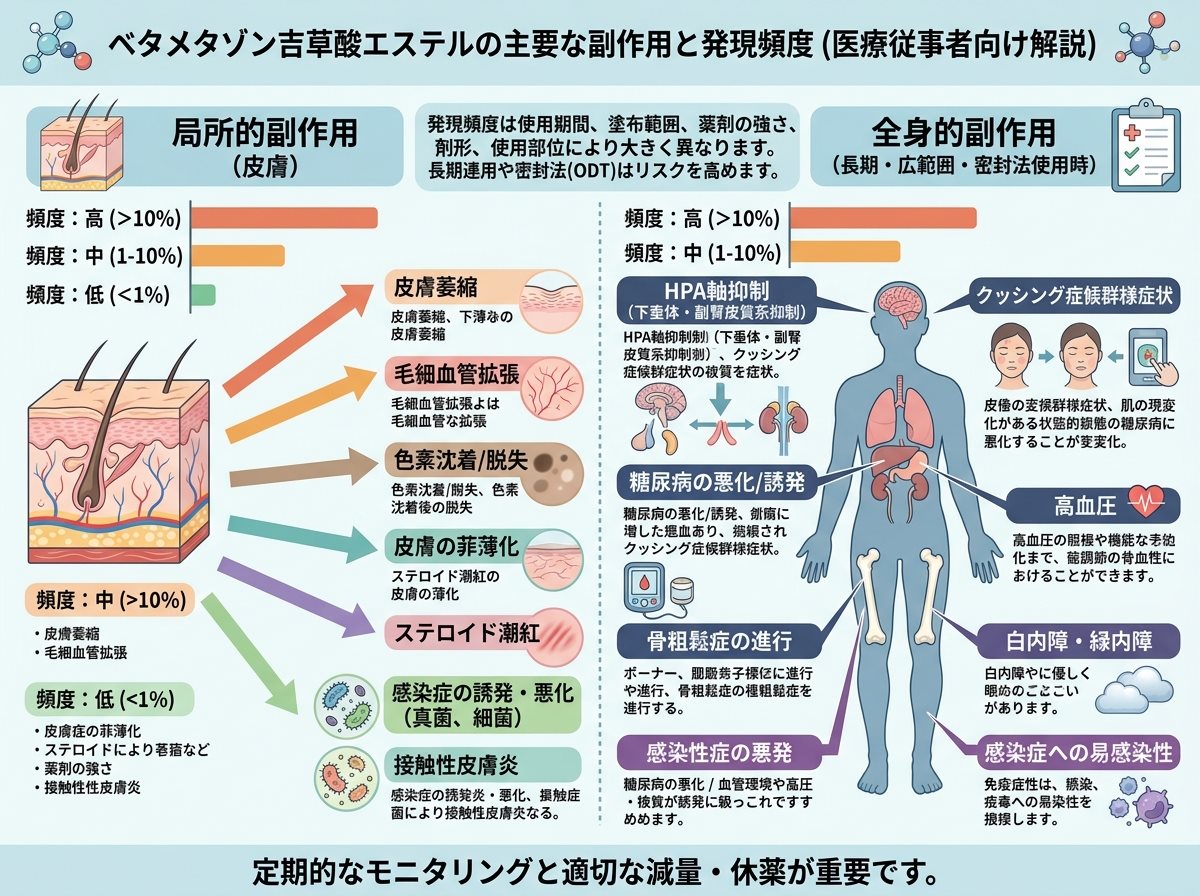 ベタメタゾン吉草酸エステルの主要な副作用と発現頻度