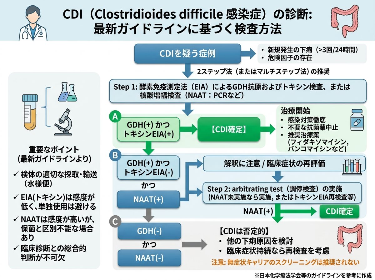 CDIの診断：最新ガイドラインに基づく検査方法