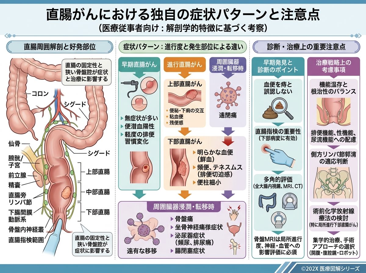 直腸がんにおける独自の症状パターンと注意点