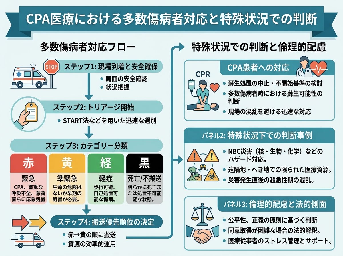 CPA医療における多数傷病者対応と特殊状況での判断