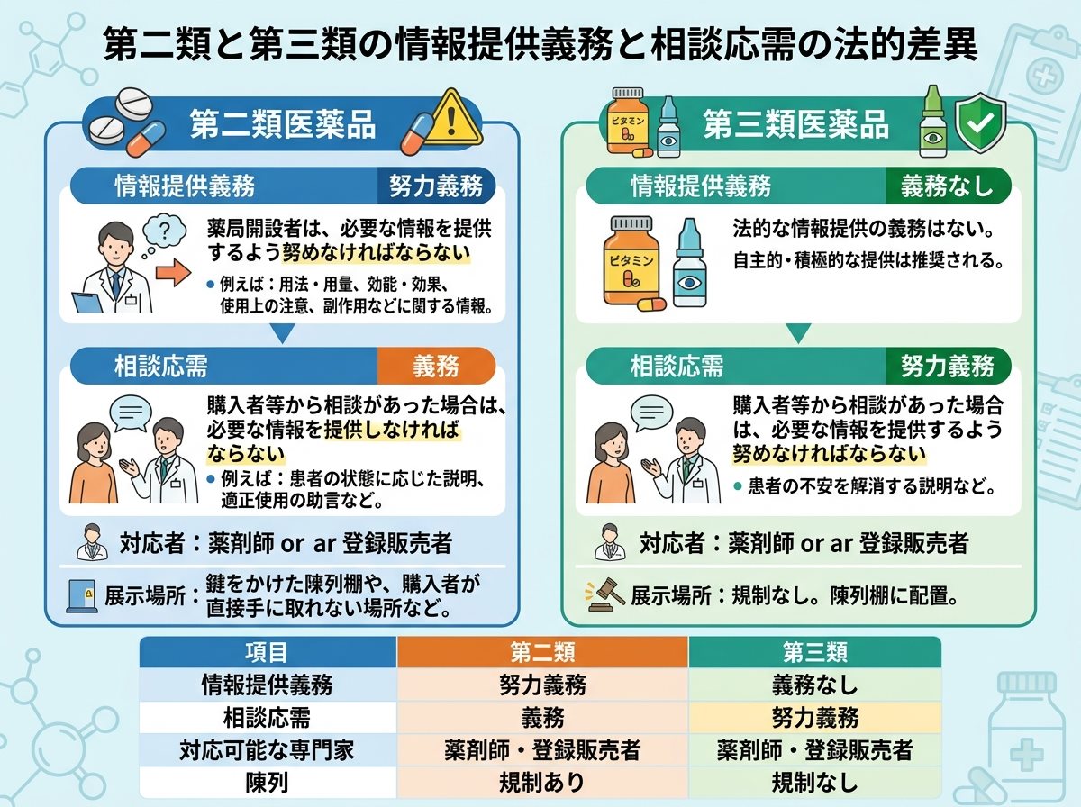 第二類と第三類の情報提供義務と相談応需の法的差異