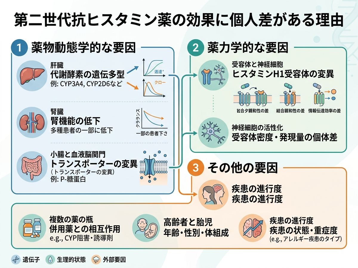 第二世代抗ヒスタミン薬の効果に個人差がある理由