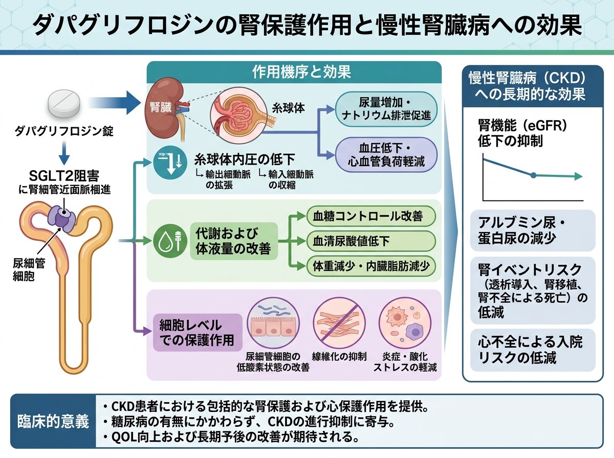 ダパグリフロジンの腎保護作用と慢性腎臓病への効果