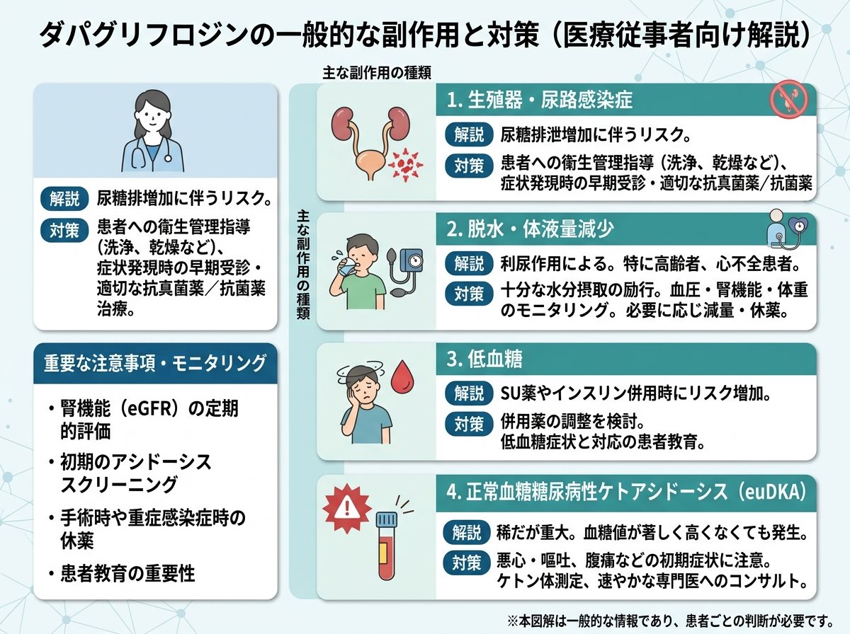 ダパグリフロジンの一般的な副作用と対策
