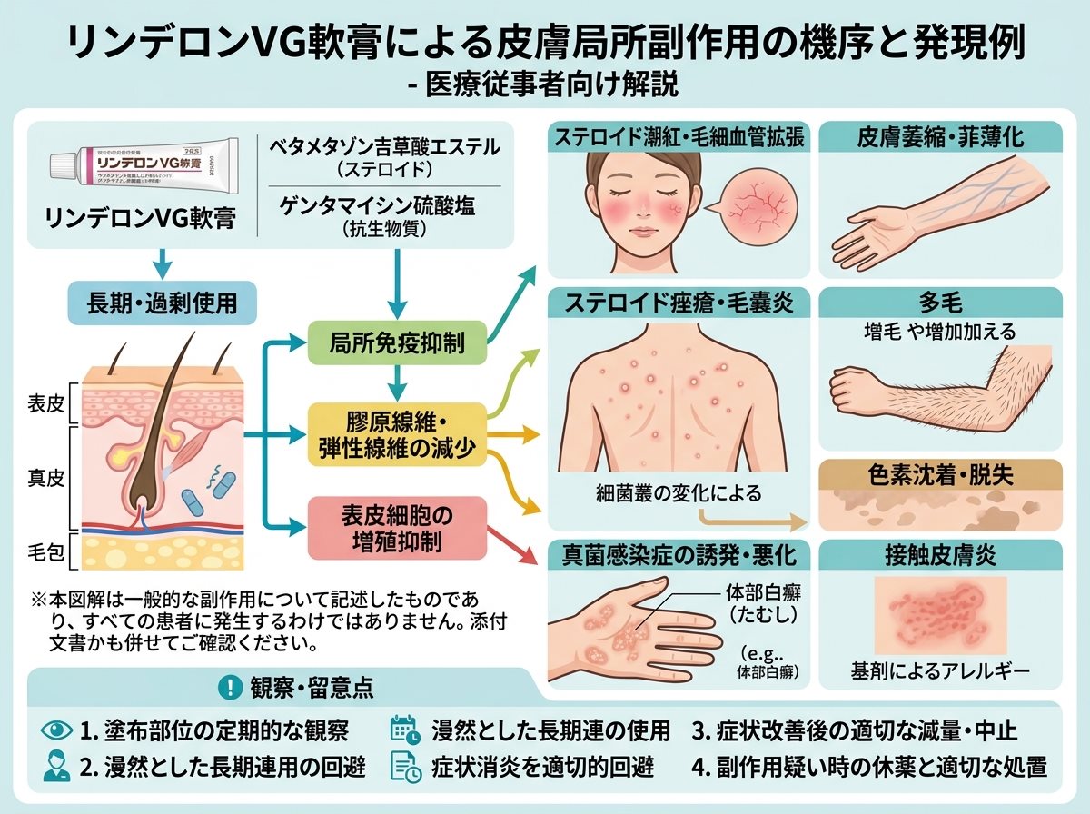 リンデロンVG軟膏における皮膚症状の副作用