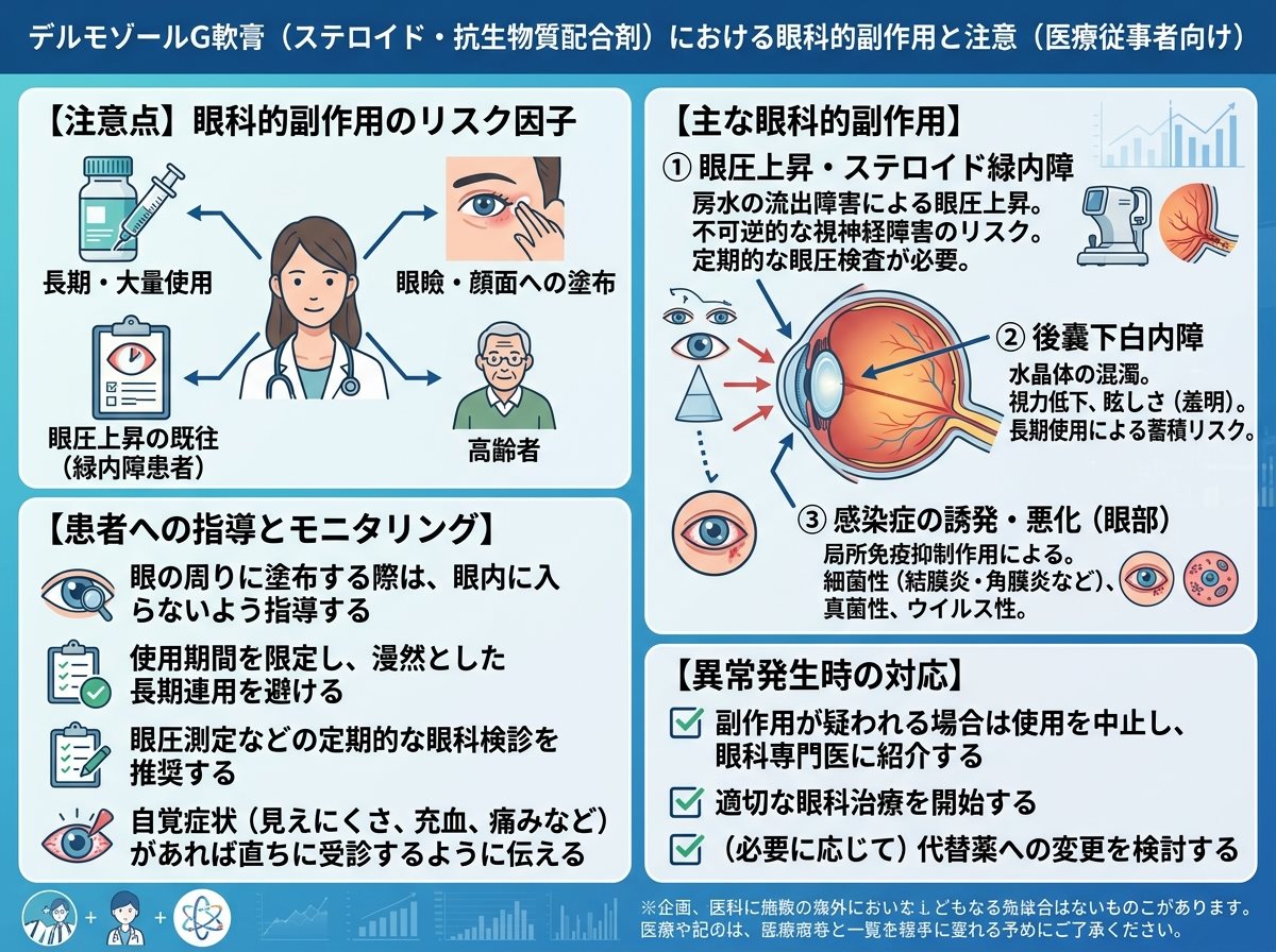 デルモゾールG軟膏における眼科的副作用と注意