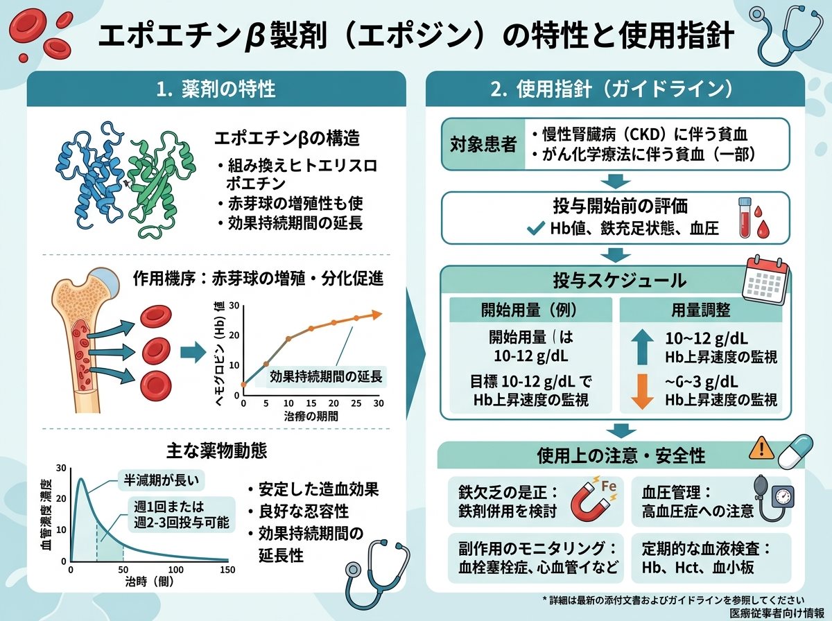 エポエチンβ製剤（エポジン）の特性と使用指針
