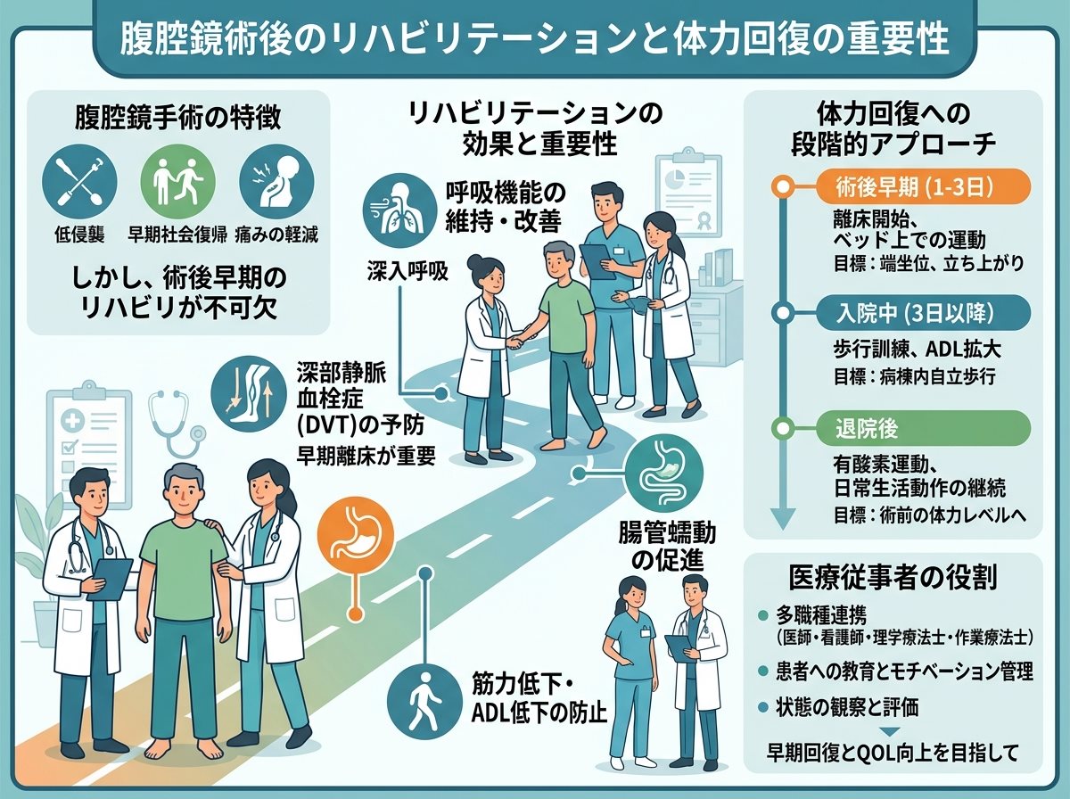 腹腔鏡術後のリハビリテーションと体力回復の重要性