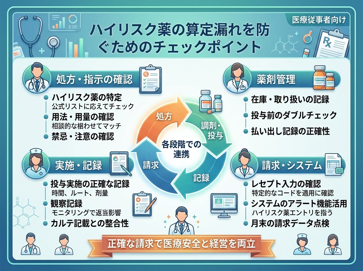 ハイリスク薬の算定漏れを防ぐためのチェックポイント