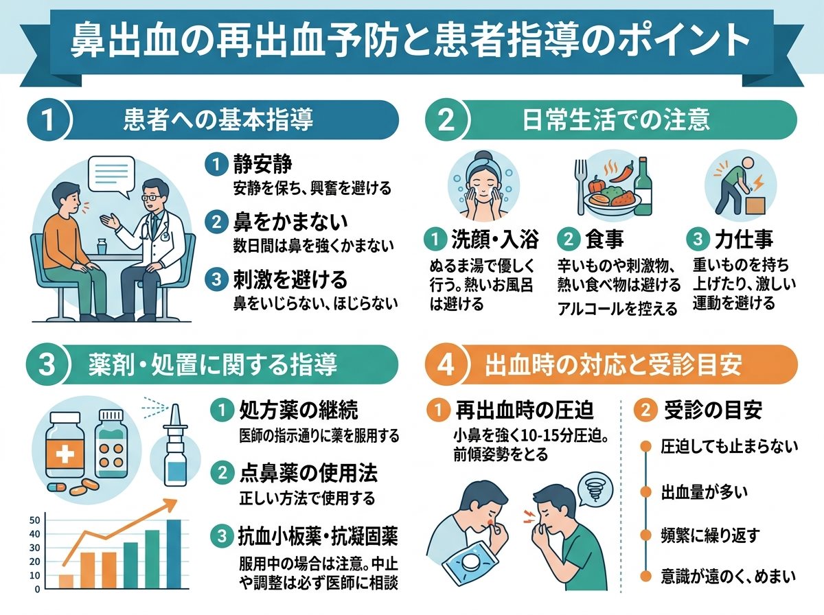 鼻出血の再出血予防と患者指導のポイント
