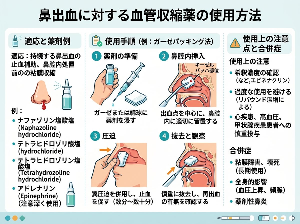 鼻出血に対する血管収縮薬の使用方法