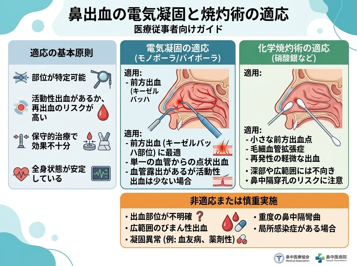 鼻出血の電気凝固と焼灼術の適応