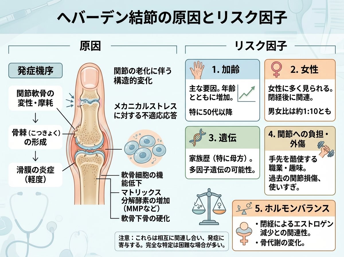 へバーデン結節の原因とリスク因子